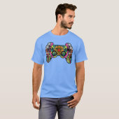 Gaming-Controller Mandala-Blumenmuster Cool Game T-Shirt (Vorne ganz)