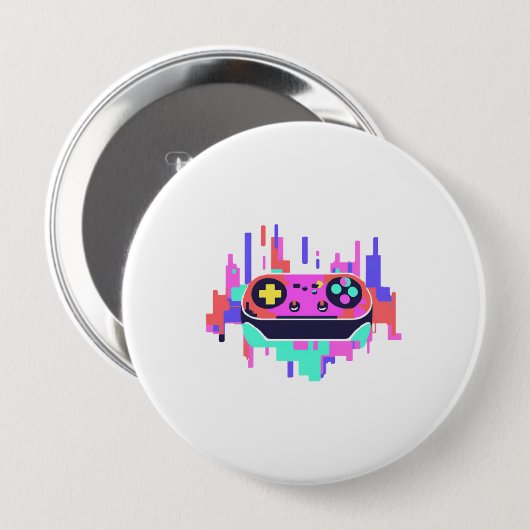 Gaming controller pixelated badge 10cm button (Vorne & Hinten)