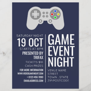 Gaming-Controller, Video-Gamer-Eventwerbung Flyer