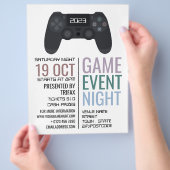 Gaming-Controller, Video-Gamer-Eventwerbung Flyer (Hand)
