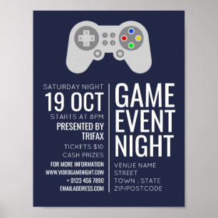 Gaming-Controller, Video-Gamer-Eventwerbung Poster