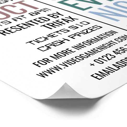 Gaming-Controller, Video-Gamer-Eventwerbung Poster (Ecke)