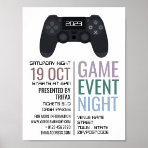 Gaming-Controller, Video-Gamer-Eventwerbung Poster