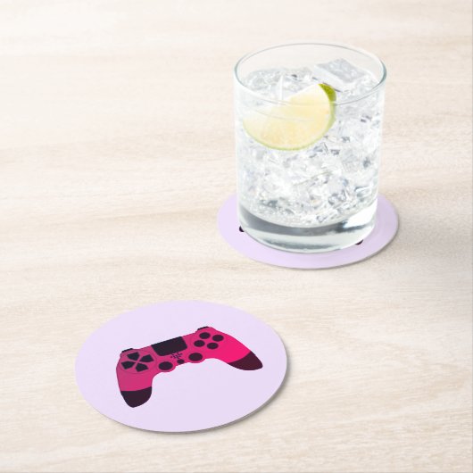 Gaming Controller Video Games Nerd Gamer Runder Pappuntersetzer (Vor Ort)