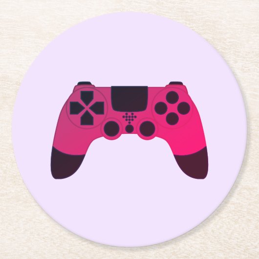 Gaming Controller Video Games Nerd Gamer Runder Pappuntersetzer (Vorderseite)