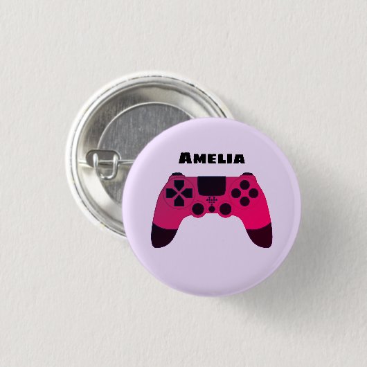 Gaming Controller Video Games Nerd Gamername Button (Vorne & Hinten)