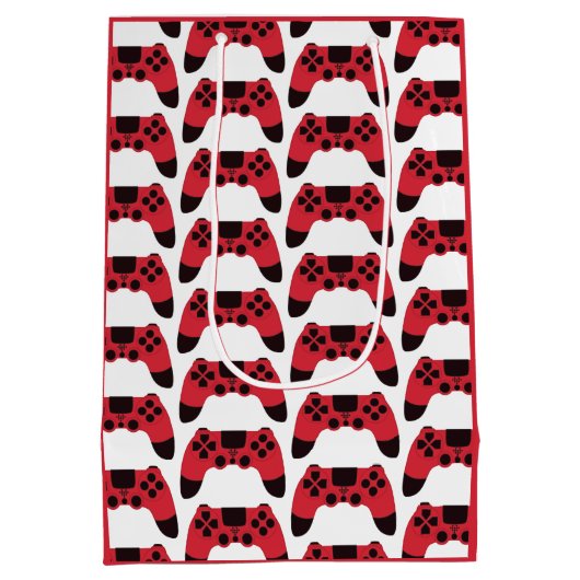 Gaming-Controller Videogames Nerd Gamer Mittlere Geschenktüte (Rückseite)