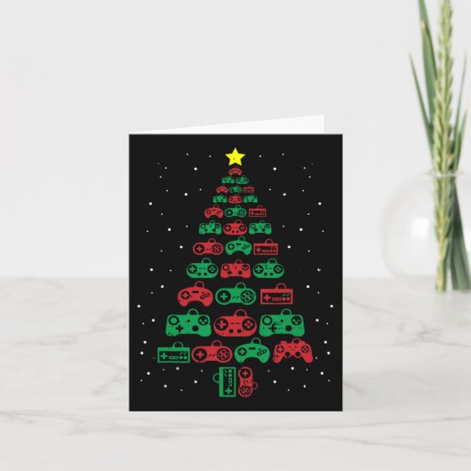 Gaming-Controller Weihnachtsbaum Gamer Party Cool Karte (Vorderseite)