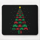 Gaming-Controller Weihnachtsbaum Gamer Party Cool Mousepad (Vorne)