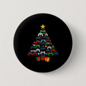 Gaming Controllers Christmas Tree Funny Gamer Boys Button (Vorderseite)