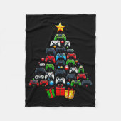 Gaming Controllers Christmas Tree Funny Gamer Boys Fleecedecke (Vorderseite)