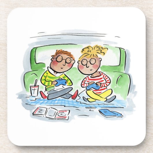 Gaming Couple Getränkeuntersetzer (Vorderseite)