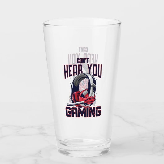 Gaming-Design mit Headset Glas (Vorderseite)
