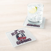 Gaming-Design mit Headset Glasuntersetzer (Schrägansicht)