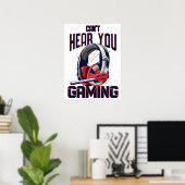 Gaming-Design mit Headset Poster (Heimbüro)