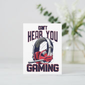 Gaming-Design mit Headset Postkarte (Stehend Vorderseite)