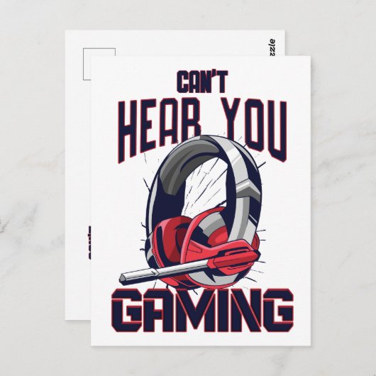 Gaming-Design mit Headset Postkarte (Vorne/Hinten)