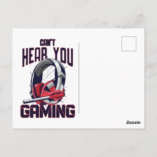 Gaming-Design mit Headset Postkarte (Rückseite)