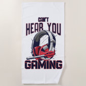 Gaming-Design mit Headset Strandtuch (Vorderseite)