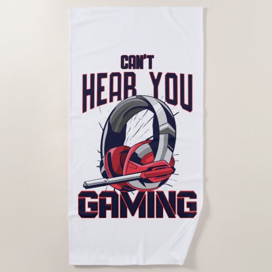 Gaming-Design mit Headset Strandtuch (Vorderseite)