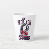 Gaming design with headset milchtasse (Vorderseite)