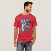 Gaming Doodle Freunde Freund T-Shirt (Vorne ganz)