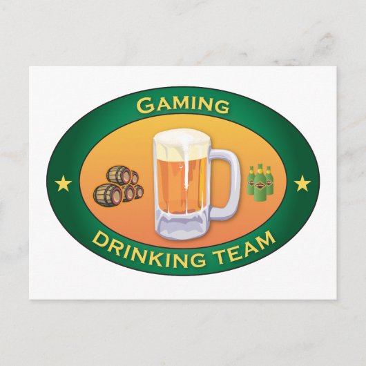 Gaming Drink Team Postkarte (Vorderseite)