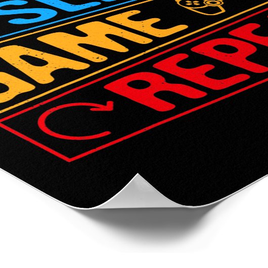 Gaming Eat Sleep Game Wiederholung Geschenk Multip Poster (Ecke)