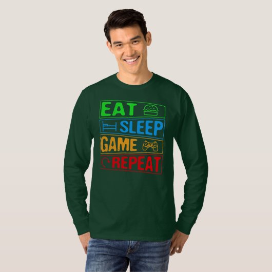 Gaming Eat Sleep Game Wiederholung Geschenk Multip T-Shirt (Vorne ganz)