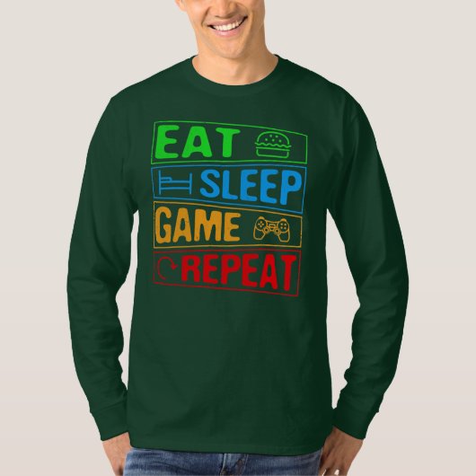 Gaming Eat Sleep Game Wiederholung Geschenk Multip T-Shirt (Vorderseite)