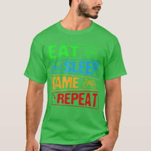 Gaming Essen Schlaf Spiel Wiederholen Geschenk Mul T-Shirt