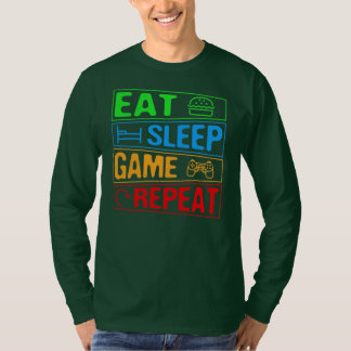 Gaming Essen Schlaf Spiel Wiederholen Geschenk Mul T-Shirt