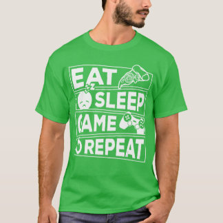 Gaming Essen Schlaf Spiel Wiederholen Geschenk Mul T-Shirt