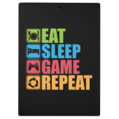 Gaming - Essen, Schlafen, Spiel, Wiederholen - Gam Klemmbrett (Rückseite)