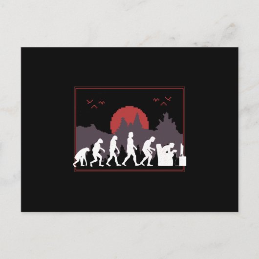 Gaming Evolution Funny Postkarte (Vorderseite)