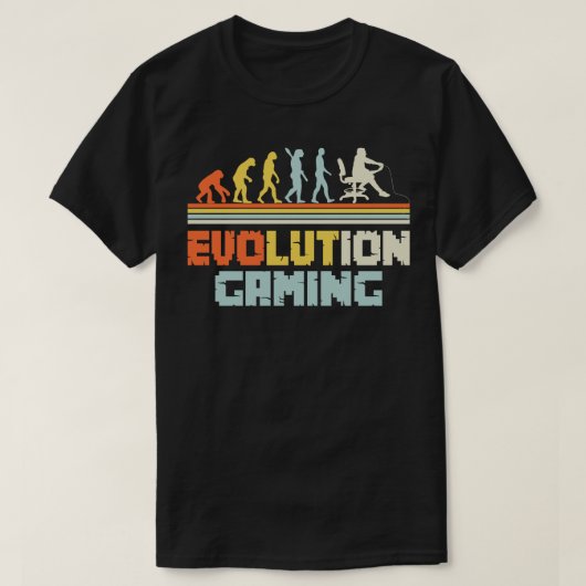 Gaming Evolution Video Funny Human Evolution Gesch T-Shirt (Design vorne)