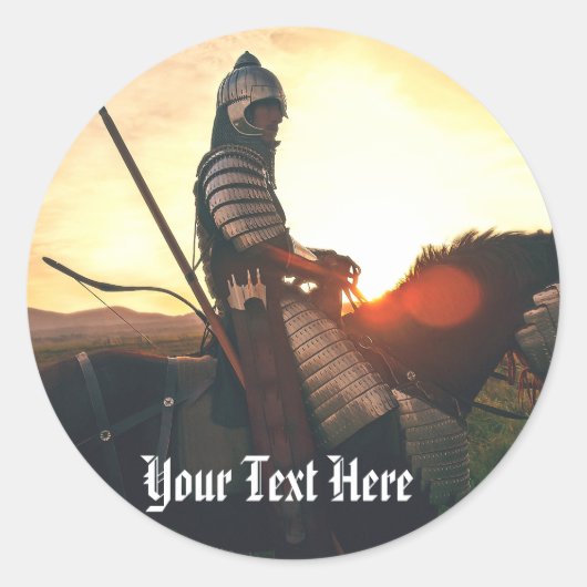 Gaming Fantasy Mittelalterlicher Ritter Runder Aufkleber (Vorderseite)