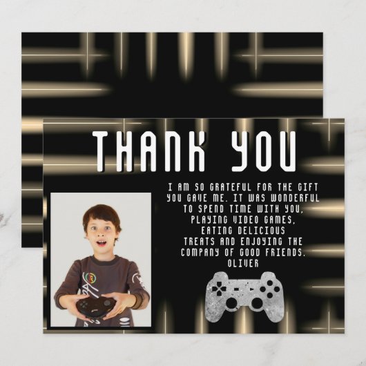 Gaming-Foto für Videospielcontroller - Geburtstag Dankeskarte (Vorne/Hinten)
