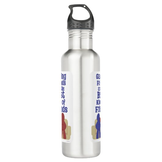 Gaming-Freunde sind das beste Spieledesign Edelstahlflasche (Rückseite)