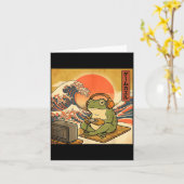 Gaming Frog Art Ukiyo-e Japanese Gamer Anime Men W Karte (Gelbe Blume)