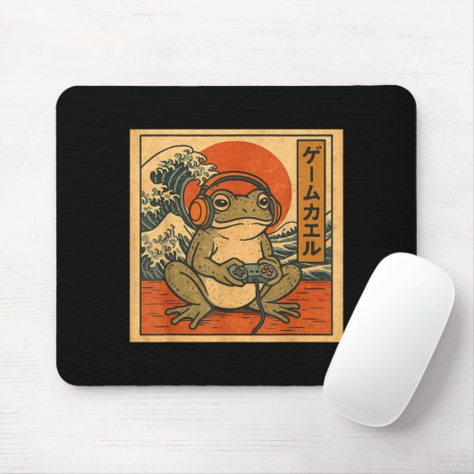 Gaming Frog Art Ukiyo-e Japanese Gamer Anime Men W Mousepad (Mit Mouse)