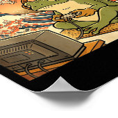 Gaming Frog Art Ukiyo-e Japanese Gamer Anime Men W Poster (Ecke)