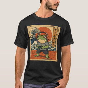 Gaming Frosch Kunst Ukiyoe japanischer Gamer Anime T-Shirt