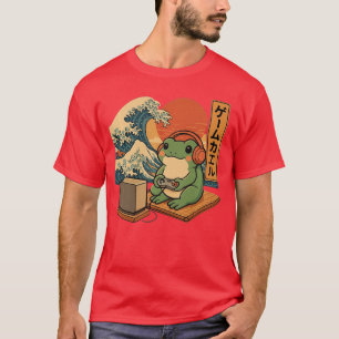 Gaming Frosch Kunst Ukiyoe japanischer Gamer Anime T-Shirt