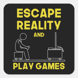 Gaming Game Gamer Video Game Console Geschenk Idee Quadratischer Aufkleber