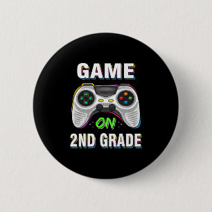 Gaming Game On 2. Klasse Zweiter Erster Tag Schule Button