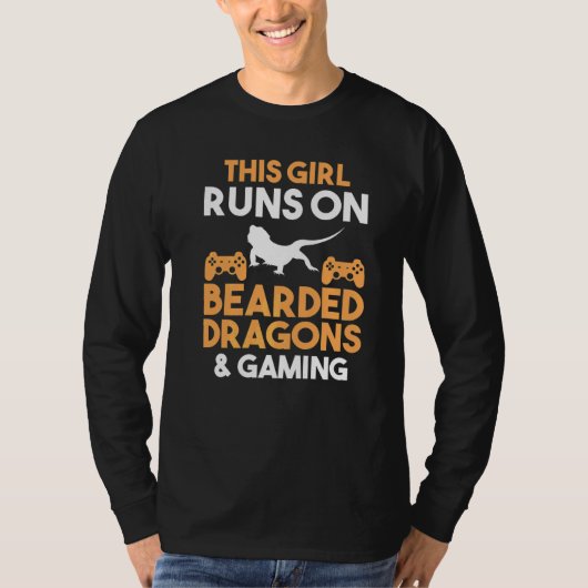 Gaming Gamer Barted Dragon T-Shirt (Vorderseite)