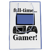 Gaming Gamer Funny Birthday Mittlere Geschenktüte (Vorderseite)
