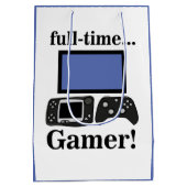 Gaming Gamer Funny Birthday Mittlere Geschenktüte (Rückseite)