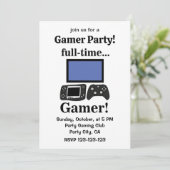 Gaming Gamer Funny Gamer Party Einladung (Stehend Vorderseite)
